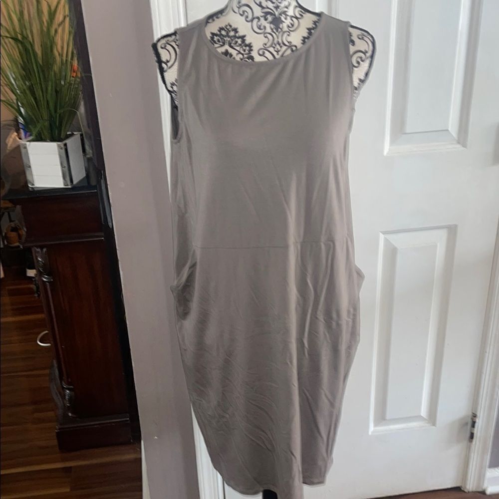 Eileen Fisher Nwt Sleeveless Gray Dress